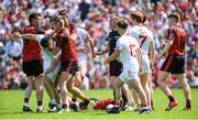 16 July 2017; Tyrone and Down players in dispute during the Ulster GAA Football Senior Championship Final match between Tyrone and Down at St Tiernach's Park in Clones, Co. Monaghan. Photo by Oliver McVeigh/Sportsfile