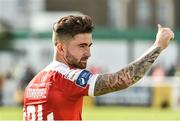 16 July 2017; Sean Maguire of Cork City waves to the supporters for his last appearance for Cork City during SSE Airtricity League Premier Division match between Bray Wanderers and Cork City at the Carlisle Grounds in Bray, Co. Wicklow. Photo by David Maher/Sportsfile