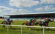 16 July 2017; Kamali, with Donnacha O'Brien up, race ahead of Muniza, with Pat Smullen up, who finished second, and Covetous, with Billy Lee up, who finished third, on their way to winning the Curragh 'Where Champions Are Made' Fillies Maiden during Day 2 of the Darley Irish Oaks Weekend at the Curragh in Kildare. Photo by Cody Glenn/Sportsfile