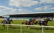 16 July 2017; Kamali, with Donnacha O'Brien up, race ahead of Muniza, with Pat Smullen up, who finished second, and Covetous, with Billy Lee up, who finished third, on their way to winning the Curragh 'Where Champions Are Made' Fillies Maiden during Day 2 of the Darley Irish Oaks Weekend at the Curragh in Kildare. Photo by Cody Glenn/Sportsfile