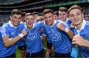 16 July 2017;  Dublin players celebrat after the Electric Ireland Leinster GAA Football Minor Championship Final match between Dublin and Louth at Croke Park in Dublin. Photo by Ray McManus/Sportsfile