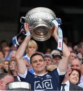 16 July 2017; The Dublin captain Stephen Cluxton lifts the Delaney Cup after the Leinster GAA Football Senior Championship Final match between Dublin and Kildare at Croke Park in Dublin. Photo by Ray McManus/Sportsfile