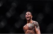 16 July 2017; Danny Roberts celebrates after defeating Bobby Nash in their welterweight bout at UFC Fight Night Glasgow in the SSE Hydro Arena in Glasgow. Photo by Ramsey Cardy/Sportsfile