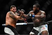 16 July 2017; James Mulheron, left, in action against Justin Willis during their heavyweight bout at UFC Fight Night Glasgow in the SSE Hydro Arena in Glasgow. Photo by Ramsey Cardy/Sportsfile