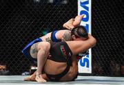 16 July 2017; Joanne Calderwood, above, in action against Cynthia Calvillo during their strawweight bout at UFC Fight Night Glasgow in the SSE Hydro Arena in Glasgow. Photo by Ramsey Cardy/Sportsfile