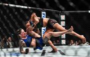 16 July 2017; Joanne Calderwood, left, in action against Cynthia Calvillo during their strawweight bout at UFC Fight Night Glasgow in the SSE Hydro Arena in Glasgow. Photo by Ramsey Cardy/Sportsfile