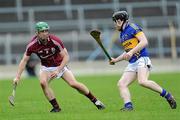 11 March 2012; David Burke, Galway, in action against Donagh Maher, Tipperary. Allianz Hurling League Division 1A, Tipperary v Galway, Semple Stadium, Thurles, Co. Tipperary. Picture credit: Brian Lawless / SPORTSFILE
