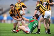 17 March 2012; James Morgan, Crossmaglen Rangers, supported by team-mate Danny O'Callaghan, right, in action against Dessie Dolan, Garrycastle. AIB GAA Football All-Ireland Senior Club Championship Final, Crossmaglen Rangers, Armagh, v Garrycastle, Westmeath, Croke Park, Dublin. Picture credit: Pat Murphy / SPORTSFILE