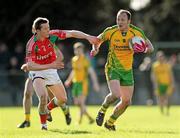 18 March 2012; Colm McFadden, Donegal, in action against Donal Vaughan, Mayo. Allianz Football League, Division 1, Round 5, Donegal v Mayo, Fr. Tierney Park, Ballyshannon, Donegal. Picture credit: Oliver McVeigh / SPORTSFILE