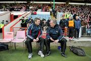 18 March 2012; Cork manager Jimmy Barry Murphy in conversation with Dr. Con Murphy, team doctor, ahead of the game. Allianz Hurling League, Division 1A, Round 3, Cork v Galway, Pairc Ui Chaoimh, Cork. Picture credit: Stephen McCarthy / SPORTSFILE
