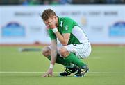 18 March 2012; A dejected David Ames, Ireland, after the game. Men’s 2012 Olympic Qualifying Tournament Final, Ireland v Korea. National Hockey Stadium, UCD, Belfield, Dublin. Picture credit: Barry Cregg / SPORTSFILE