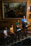 18 July 2017; In attendance during the 2017 GAA Football All Ireland Senior Championship Series National Launch at The Argory are, from left, Ronan McNamee of Tyrone, Ciaran Murtagh of Roscommon, Killian Young of Kerry, and Ciarán Kilkenny of Dublin, with the Sam Maguire Cup. Photo by Cody Glenn/Sportsfile