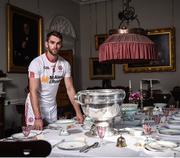 18 July 2017; In attendance during the 2017 GAA Football All Ireland Senior Championship Series National Launch at The Argory is Ronan McNamee of Tyrone with the Sam Maguire Cup. Photo by Cody Glenn/Sportsfile