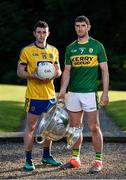 18 July 2017; In attendance during the 2017 GAA Football All Ireland Senior Championship Series National Launch at The Argory are Ciaran Murtagh of Roscommon and Killian Young of Kerry with the Sam Maguire Cup. Photo by Cody Glenn/Sportsfile