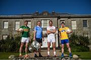 18 July 2017; In attendance during the 2017 GAA Football All Ireland Senior Championship Series National Launch at The Argory are, from left, Killian Young of Kerry, Ciarán Kilkenny of Dublin, Ronan McNamee of Tyrone, and Ciaran Murtagh of Roscommon, with the Sam Maguire Cup. Photo by Cody Glenn/Sportsfile