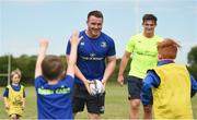 18 July 2017; Peter Dooley and Tom Daly of Leinster Rugby came out to the Bank of Ireland Summer Camp to meet up with some local young rugby talent at Portaloise RFC. Pictured is Peter Dooley, during a game with participants, at Portlaoise RFC, in Co. Laois. Photo by Seb Daly/Sportsfile