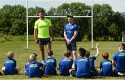 18 July 2017; Leinster's Mick Kearney, left, and Cathal Marsh with participants during Bank of Ireland Leinster Rugby Summer Camp in Seapoint. Photo by Piaras Ó Mídheach/Sportsfile