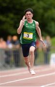 15 July 2017; Colin Doyle of Presentation College Cork, representing Ireland, competing in the Boys 100m event during the SIAB T&F Championships at Morton Stadium in Santry, Co. Dublin. Photo by Piaras Ó Mídheach/Sportsfile