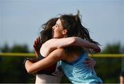 18 July 2017; Emily Borthwick of Great Britain, left, and Emily Rogers of Ireland embrace after competing in the Women's High Jump during the Cork City Sports event at CIT in Co. Cork. Photo by Sam Barnes/Sportsfile