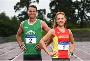 19 July 2017; 400m Hurdler Thomas Barr of Ferrybank AC, Co. Waterford, and 3000m Steeplechase runner Kerry O'Flaherty of Newcastle & District AC, Co, Down in attendance at the Irish Life Health National Senior Track & Field Championships 2017 Launch at Morton Park in Santry, Dublin. Photo by Sam Barnes/Sportsfile