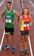19 July 2017; 400m Hurdler Thomas Barr of Ferrybank AC, Co. Waterford, and 3000m Steeplechase runner Kerry O'Flaherty of Newcastle & District AC, Co, Down,  in attendance at the Irish Life Health National Senior Track & Field Championships 2017 Launch at Morton Park in Santry, Dublin. Photo by Sam Barnes/Sportsfile
