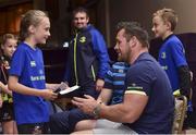 19 July 2017; Leinster's Sadhbh McDonnell signs an autograph for Micah Musonda at the Bank of Ireland Leinster Rugby Summer Camp in Dundalk, Co Louth. Photo by Matt Browne/Sportsfile