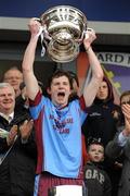 19 March 2012; St. Michael’s, Enniskillen captain Rory Brennan lifts the MacRory cup. MacRory Cup Final, St. Patrick’s, Maghera v St. Michael’s, Enniskillen, Bessbrook, Morgan Athletic Grounds, Armagh. Picture credit: Oliver McVeigh / SPORTSFILE