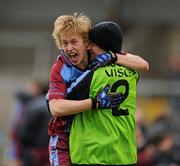 19 March 2012; Niall Maguire, St. Michael’s, Enniskillen, celebrates after the game. MacRory Cup Final, St. Patrick’s, Maghera v St. Michael’s, Enniskillen, Bessbrook, Morgan Athletic Grounds, Armagh. Picture credit: Oliver McVeigh / SPORTSFILE