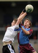 19 March 2012; Ryan Dougan, St. Patrick’s, Maghera, in action against Eoin Hamill, St. Michael’s, Enniskillen. MacRory Cup Final, St. Patrick’s, Maghera v St. Michael’s, Enniskillen, Bessbrook, Morgan Athletic Grounds, Armagh. Picture credit: Oliver McVeigh / SPORTSFILE