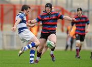 19 March 2012; Aidan Barron, Rockwell, in action against Daithi O'Byrne, St. Munchin’s. Avonmore Munster Schools Senior Cup Final, St. Munchin’s College v Rockwell College, Thomond Park, Limerick. Picture credit: Diarmuid Greene / SPORTSFILE
