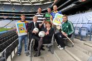 21 March 2012; The GAA have announced the results of their inaugural 'Off The Booze and On The Ball' health campaign, driven by the association's Alcohol and Substance Abuse Prevention programme. With over 250 clubs registered and an estimated 2500 participants taking up the 'Pint Sized Challenge' of abstaining from alcohol for the month of January, the winning clubs were Currins, Co. Monaghan, Erin's Isle, Dublin, Midleton, Cork, and Kinvara, Galway. In attendance at the announcement is Roisin Shortall, Minister of State at the Department of Health, with, from left, Dara Smith, Kinvara, Galway, Páraic Duffy, Ard Stiúrthóir of the GAA, Pearse McCarthy, Midleton, Cork, Niall Crossan, Erin's Isle, Dublin, Ben Clerkin, Currin, Monaghan, and Conor Mortimer, Mayo footballer. Croke Park, Dublin. Picture credit: Brendan Moran / SPORTSFILE