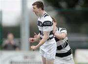 21 March 2012; Daragh Kennedy, Belvedere College SJ, celebrates after scoring his side's only try of the game. Leinster Schools Senior Plate Final, Belvedere College SJ v Cistercian College Roscrea, North Kildare RFC, Kilcock, Co. Kildare. Picture credit: David Maher / SPORTSFILE