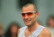 6 July 2002; James Nolan of Ireland prior to the 800m at the Cork City Sports event at the UCC Sports Grounds, Mardyke, Cork. Photo by Brendan Moran/Sportsfile