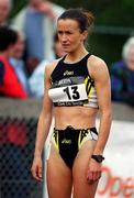 6 July 2002; Pauline Curley of Ireland prior to the Women's 3000m at the Cork City Sports event at the UCC Sports Grounds, Mardyke, Cork. Photo by Brendan Moran/Sportsfile