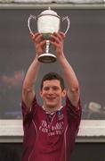 30 June 2002; Galway captain Michael Meehan lifts the Cup after the Connacht Minor Football Championship Final match between Leitrim and Galway at Páirc Seán Mac Diarmada in Carrick-on-Shannon, Leitrim. Photo by Aoife Rice/Sportsfile