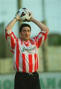 5 July 2002; Peter Hutton of Derry City during the eircom League Premier Division match between Drogheda United and Derry City at O2 Park in Drogheda. Photo by Damien Eagers/Sportsfile