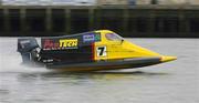 22 July 2002; Barry Horan, of the East Coast Powerboat Club, during a demonstration at the launch of the UIM Formula 1 Powerboat Grand Prix of Ireland, sponsored by Bord Failte, which will take place on the River Suir in Waterford City on Sepember 13th to 15th 2002. Photo by Brendan Moran/Sportsfile