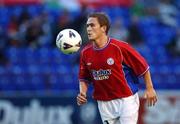 24 July 2002; Richie Baker of Shelbourne during the UEFA Cup First Qualifying Round Second Leg match between Shelbourne and Hibernians at Tolka Park in Dublin. Photo by David Maher/Sportsfile
