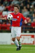 24 July 2002; Stuart Byrne of Shelbourne during the UEFA Cup First Qualifying Round Second Leg match between Shelbourne and Hibernians at Tolka Park in Dublin. Photo by David Maher/Sportsfile