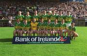 27 July 2002; The Kerry team, back row, from left, Darragh Ó Sé, Marc Ó Sé, Liam Hassett, Donal Daly, Eoin Brosnan, John Sheehan and Mike McCarthy, and front row, from left, Éamonn Fitzmaurice, Séamus Moynihan, Declan O'Keeffe, Dara Ó Cinnéide, Tomás Ó Sé, Colm Cooper, Seán O'Sullivan, and Mike Frank Russell, prior to the Bank of Ireland All-Ireland Football Championship Qualifier match between Kerry and Kildare at Semple Stadium in Thurles, Tipperary. Photo by Brendan Moran/Sportsfile