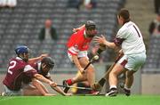 28 July 2002; Gavin O'Loughlin of Cork scores a goal for his side despite the attentions of Galway goalkeeper Aidan Ryan during the All-Ireland Minor Hurling Championship Quarter-Final match between Cork and Galway at Croke Park in Dublin. Photo by Ray McManus/Sportsfile