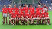 28 July 2002; The Cork minor team prior to the All-Ireland Minor Hurling Championship Quarter-Final match between Cork and Galway at Croke Park in Dublin. Photo by Ray McManus/Sportsfile