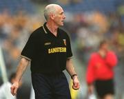 28 July 2002; Antrim manager Dinny Cahill during the All-Ireland Senior Hurling Championship Quarter-Final match between Antrim and Tipperary at Croke Park in Dublin. Photo by Ray McManus/Sportsfile