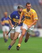 28 July 2002; Johnny Campbell of Antrim and Eoin Kelly of Tipperary during the All-Ireland Senior Hurling Championship Quarter-Final match between Antrim and Tipperary at Croke Park in Dublin. Photo by Ray McManus/Sportsfile