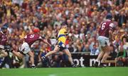 28 July 2002; Colin Lynch of Clare scores the winning point during the Guinness All-Ireland Senior Hurling Championship Quarter-Final match between Clare and Galway at Croke Park. Photo by Ray McManus/Sportsfile
