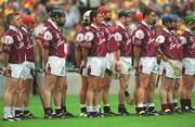 28 July 2002; The Galway team stand for the National Anthem before the Guinness All-Ireland Senior Hurling Championship Quarter-Final match between Clare and Galway at Croke Park. Photo by Ray McManus/Sportsfile