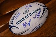 19 July 2017; A Bank of Ireland rugby ball signed by Ireland Women's Rugby stars Sophie Spence, Ailis Egan, Nora Stapleton and Cliodhna Moloney at the Dublin Chamber networking lunch, hosted by Bank of Ireland. The event, held in Bank of Ireland College Green was as a special networking lunch ahead of the Ladies Rugby World Cup 2017 which kicks-off on the 9th of August. Photo by Cody Glenn/Sportsfile