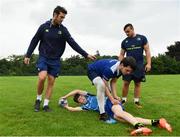 19 July 2017; Leinster academy players Caelan Doris, left, and Ronan Kelleher coach young players, Jack Hennesy and Nicola Giralei during the Bank of Ireland Leinster Rugby School of Excellence at Kings Hospital in Palmerstown, Dublin. Photo by Sam Barnes/Sportsfile