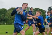 19 July 2017; Leinster academy player Conor Dean, is tackled by Sam Hamilton during the Bank of Ireland Leinster Rugby School of Excellence at Kings Hospital in Palmerstown, Dublin. Photo by Sam Barnes/Sportsfile