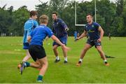 19 July 2017; Leinster academy players Caelan Doris, left, and Ronan Kellegher, participate in a drill during the Bank of Ireland Leinster Rugby School of Excellence at Kings Hospital in Palmerstown, Dublin. Photo by Sam Barnes/Sportsfile